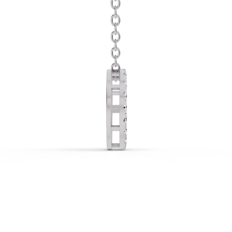 0.75 Ct. Tw. Lab Grown Diamond Basic Circle Pendant in 14K White Gold. Sample Image Final Product May Vary.