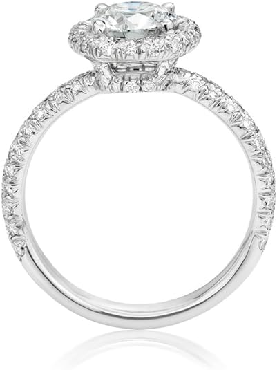 Round Diamonds Platinum Halo Setting Ring. H-I, VS1-VS2 (1.20 Ct. Tw)