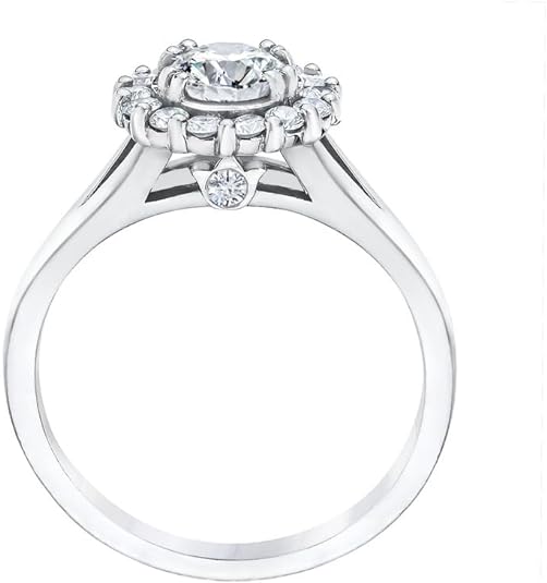 Round Brilliant Platinum Diamond Halo Ring. (1.03 Ct. Tw)
