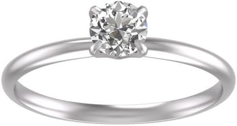 Diamond Solitaire Engagement Ring 14K White/Yellow Gold. (0.40 Ct.)