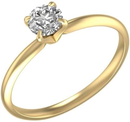 1/3 Ct Diamond Solitaire Engagement Ring 14K White/Yellow Gold. Clarity Grade I2-I3 and a Color Grade J-K.