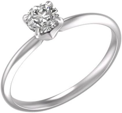 1/2 Ct Natural Diamond Solitaire Ring in 14K White/Yellow Gold 4 Prong. Clarity Grade I2-I3 and a Color Grade J-K.