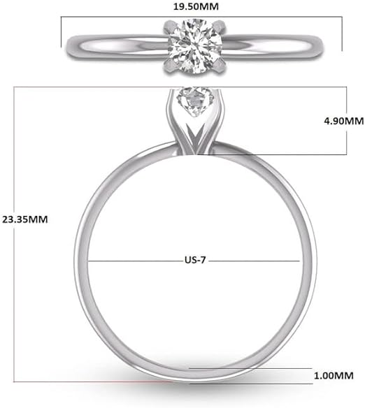1/4 Ct Diamond Solitaire Engagement Ring 14K White/Yellow Gold. Clarity Grade I2-I3 and a Color Grade J-K.