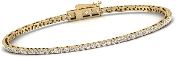14K Gold Natural Diamond Tennis Bracelet. Clarity Grade I2-I3 and a Color Grade J-K.