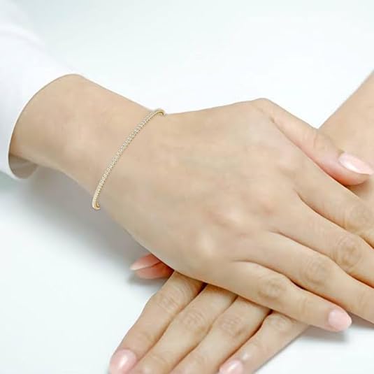 14K Gold Natural Diamond Tennis Bracelet. Clarity Grade I2-I3 and a Color Grade J-K.