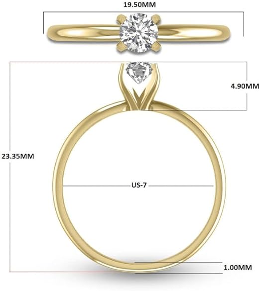 1/2 Ct Natural Diamond Solitaire Ring in 14K White/Yellow Gold 4 Prong. Clarity Grade I2-I3 and a Color Grade J-K.