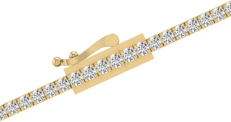 14K Gold Natural Diamond Tennis Bracelet. Clarity Grade I2-I3 and a Color Grade J-K.
