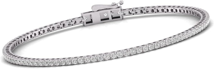 14K Gold Natural Diamond Tennis Bracelet. Clarity Grade I2-I3 and a Color Grade J-K.