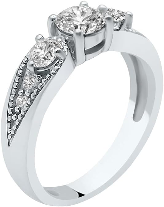 14K White Gold Diamond Bridal Set. H-I VS1-2 (1.40 Ct. Tw)