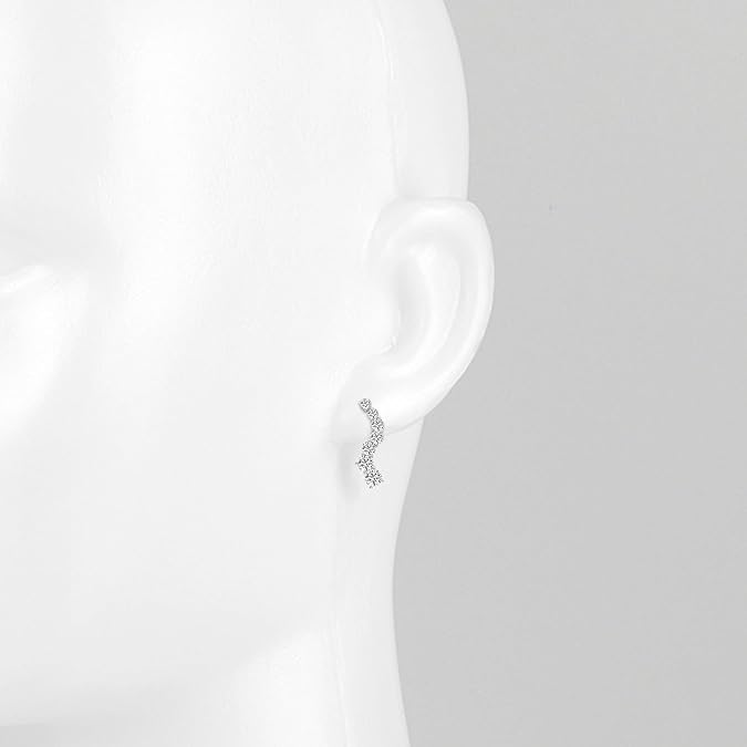 Diamond Journey Earrings Round-Cut 14K White Gold Screw Back. (1.50 Ct. Tw)