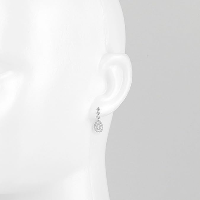 Natural Diamonds Drop Down Earrings in 14kt White Gold. (2.15 Ct. Tw)