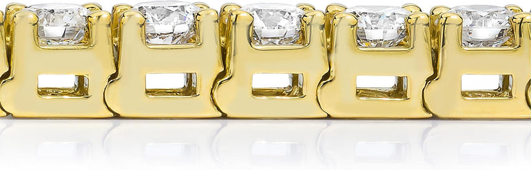 Diamond Tennis Bracelet 7" 18k Yellow Gold. (7.00 Ct. Tw)