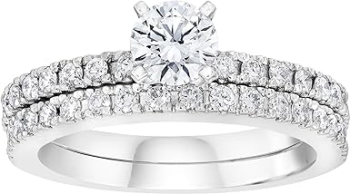 Platinum Engagement Ring Bridal Set. H-I, VS1-VS2 (1.13 Ct. Tw)