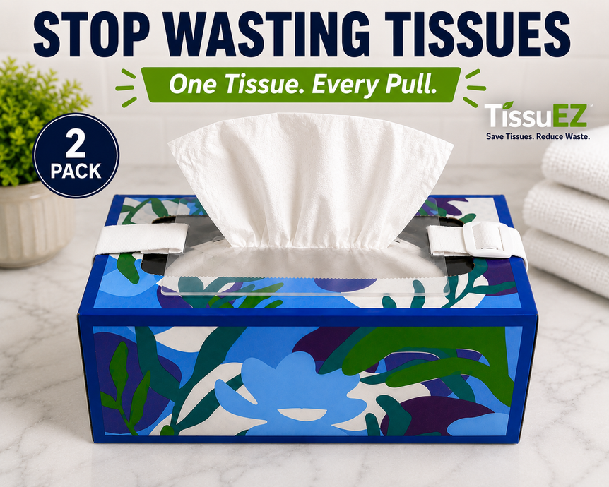 Tissue Box Reinforcement Cover 2-Pack Reusable Acrylic Fits Most Tissue Boxes