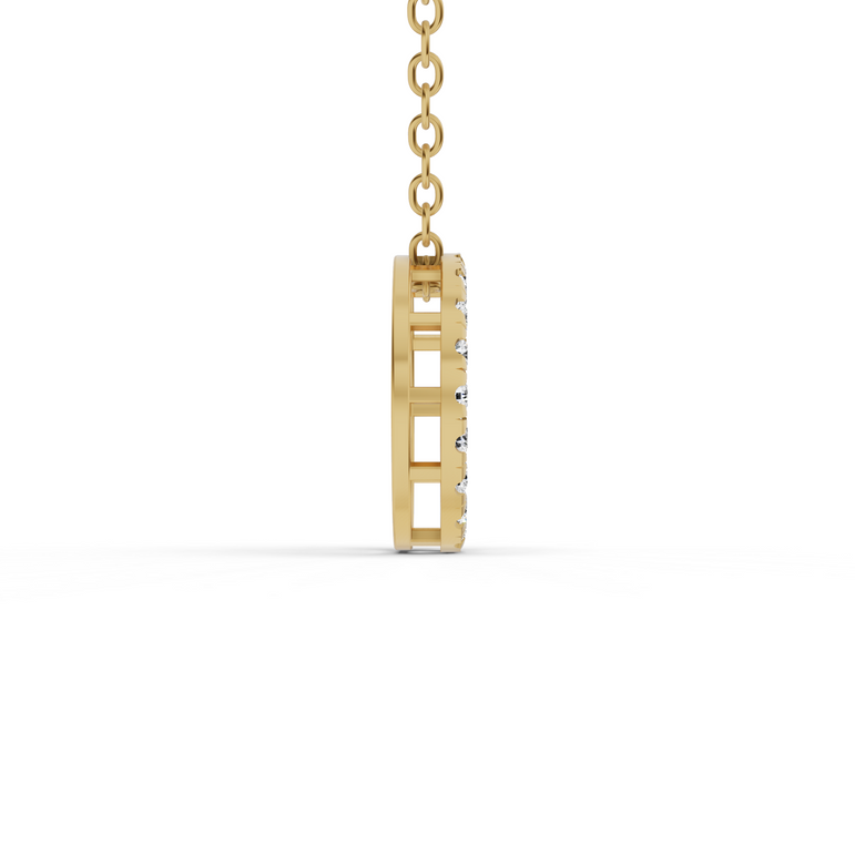 0.75 Ct. Tw. Lab Grown Diamond Basic Circle Pendant in 14K Yellow Gold. Sample Image Final Product May Vary.