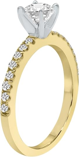 14k Yellow Gold Engagement Ring Bridal Set. Center Diamond Set In Platinum. (1.13 Ct. Tw)