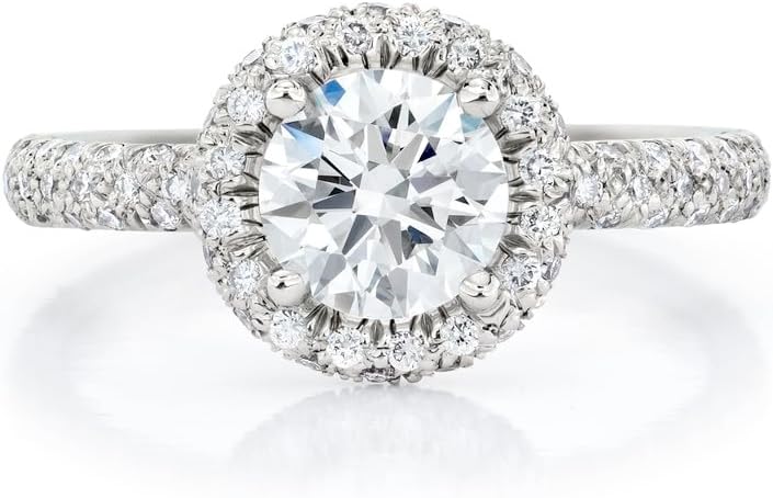 Round Diamonds Platinum Halo Setting  Ring. H-I, VS1-VS2 (1.20 Ct. Tw)