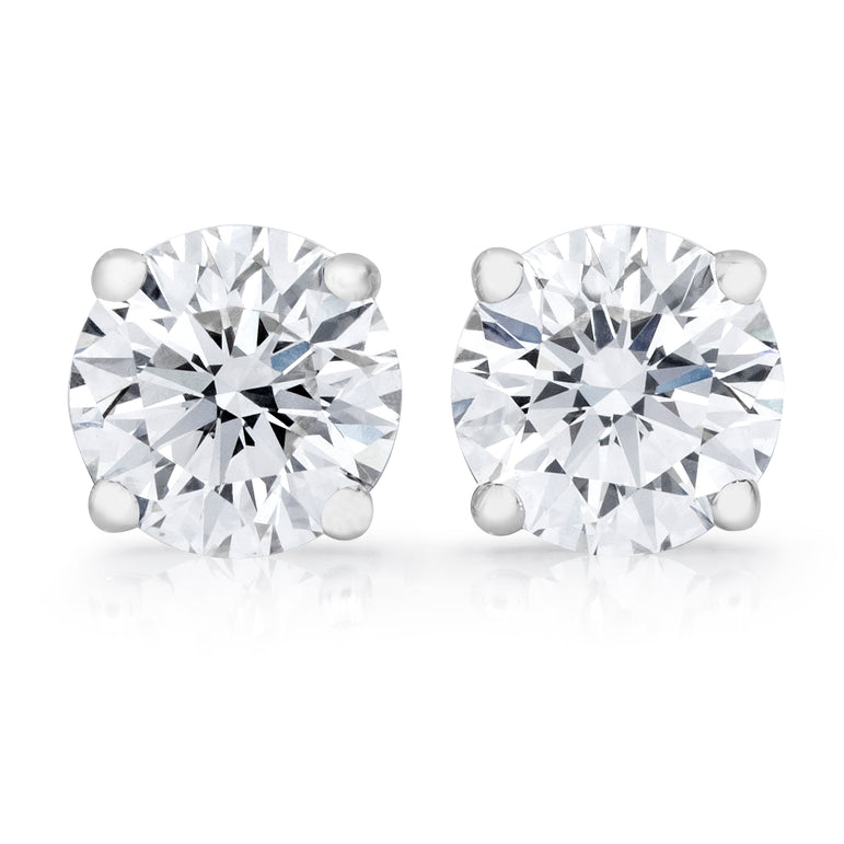 Lab Grown Round Diamond 14K White Gold Stud Earrings. (0.46 Ct. Tw)